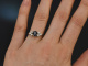 Um 1975! Sch&ouml;ner Saphir Ring mit Brillanten aus Wei&szlig;gold 585