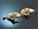 S&uuml;ddeutsch um 1850! Biedermeier Ohrringe mit Saatperlen und Emaille aus Gold 585