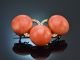 Vienna around 1900! Rare coral brooch from aristocratic property with diamonds, gold 585