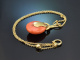 Vienna around 1900! Rare coral pendant from aristocratic property with diamonds, gold 585