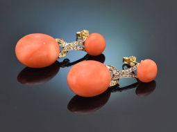 Vienna around 1900! Rare coral earrings from aristocratic...