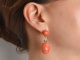 Vienna around 1900! Rare coral earrings from aristocratic property with diamonds gold 585