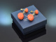Vienna around 1900! Rare coral earrings from aristocratic property with diamonds gold 585