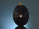 Munich around 1890! Large pendant made of onyx with old-european-cut diamond gold 585