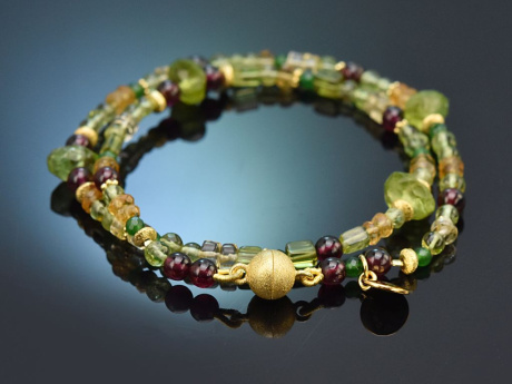 Autumn Leaves! Fancy Armband Peridot Citrin Granat Jade Silber 925 vergoldet