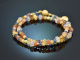 Day &amp; Night! Fancy Armband Kyanit Tansanit Mondstein Citrin Calcit Silber 925 vergoldet