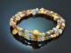 Day &amp; Night! Fancy Armband Kyanit Tansanit Mondstein Citrin Calcit Silber 925 vergoldet