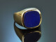 M&uuml;nchen um 1975! Klassischer Herren Wappen Siegel Ring mit Lapislazuli aus Gold 333