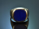M&uuml;nchen um 1975! Klassischer Herren Wappen Siegel Ring mit Lapislazuli aus Gold 333