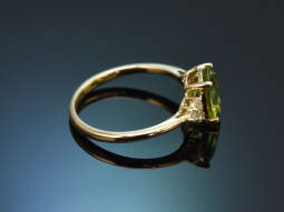 Wundervoller Peridot Diamant Ring aus Gold 585