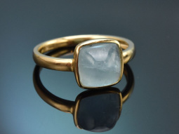 Fine Blue! Sch&ouml;ner Aquamarin Ring aus Gold 585