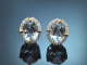 Sea Blue! Delicate aquamarine and diamond earrings in 585 white gold