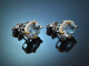 Sea Blue! Delicate aquamarine and diamond earrings in 585 white gold