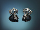 Sea Blue! Delicate aquamarine and diamond earrings in 585 white gold