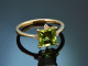Feiner Peridot Ring mit Diamanten aus Gold 585