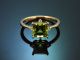 Feiner Peridot Ring mit Diamanten aus Gold 585