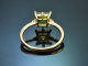 Feiner Peridot Ring mit Diamanten aus Gold 585