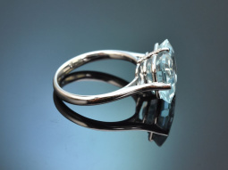 Fine Blue! Schlichter Aquamarin Diamant Ring aus...