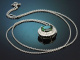 Deep Green! Collier mit gr&uuml;nem Turmalin und Diamanten aus Wei&szlig;gold 750