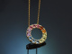 Happy Rainbow! Anh&auml;nger Collier mit farbigen Edelsteinen aus Gold 585