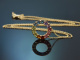 Happy Rainbow! Anh&auml;nger Collier mit farbigen Edelsteinen aus Gold 585