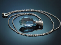 Sparkling Blue! Edles Collier mit Aquamarin Tropfen aus...
