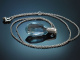 Sparkling Blue! Edles Collier mit Aquamarin Tropfen aus Wei&szlig;gold 585