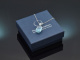Sparkling Blue! Edles Collier mit Aquamarin Tropfen aus Wei&szlig;gold 585