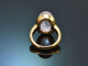 Fine Rose! Schwerer Design Ring mit feinem Kunzit aus Gold 750