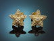 Bright Stars! Sternf&ouml;rmige Ohrringe mit 0,76 ct Diamanten aus Gold 750