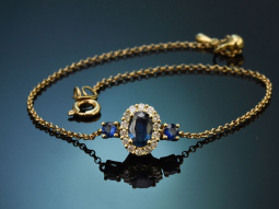 Fine bracelet with sapphires and diamonds in 750 gold