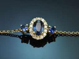 Fine bracelet with sapphires and diamonds in 750 gold