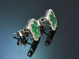 Sch&ouml;ne Smaragd Ohrringe mit Diamanten aus...
