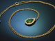 Zartes Tropfen Smaragd Collier mit Diamanten aus Gold 750