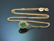 Zartes Tropfen Smaragd Collier mit Diamanten aus Gold 750