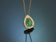 Zartes Tropfen Smaragd Collier mit Diamanten aus Gold 750