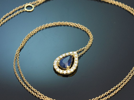 Zartes Saphir Collier mit Diamanten aus Gold 750