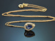 Zartes Saphir Collier mit Diamanten aus Gold 750