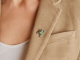 Frecher Frosch! H&uuml;bsche Anh&auml;nger Brosche mit Tsavorithen und Brillanten aus Wei&szlig;gold 750