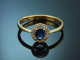 Klassischer Saphir Ring mit Diamanten aus Gold 750
