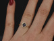 Klassischer Saphir Ring mit Diamanten aus Gold 750