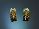Klassische Smaragd Ohrringe mit Diamanten aus Gold 750