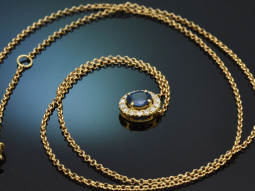 Feines Saphir Collier mit Diamanten aus Gold 750