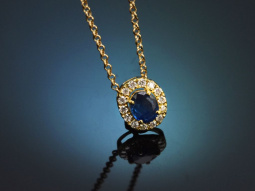 Feines Saphir Collier mit Diamanten aus Gold 750