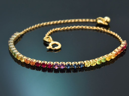 Happy Rainbow! Buntes Armband mit Rubin Saphir Peridot...