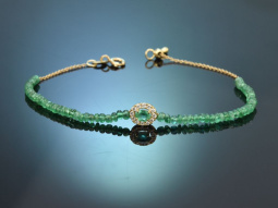 Fine Green! Schickes Smaragd Armband mit Brillanten aus...