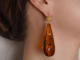 Big Amber! Sehr Gro&szlig;e Tropfen Bernstein Ohrringe aus vergoldetem Silber 925
