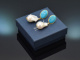 Beautiful Italian earrings featuring turquoise and cultured pearl drops, crafted from 925 silver