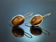 Italian earrings with tigers eye made of gold-plated 925 silver