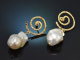 Big Pearls! Schicke italienische Zuchtperlen Ohrringe aus vergoldetem Silber 925